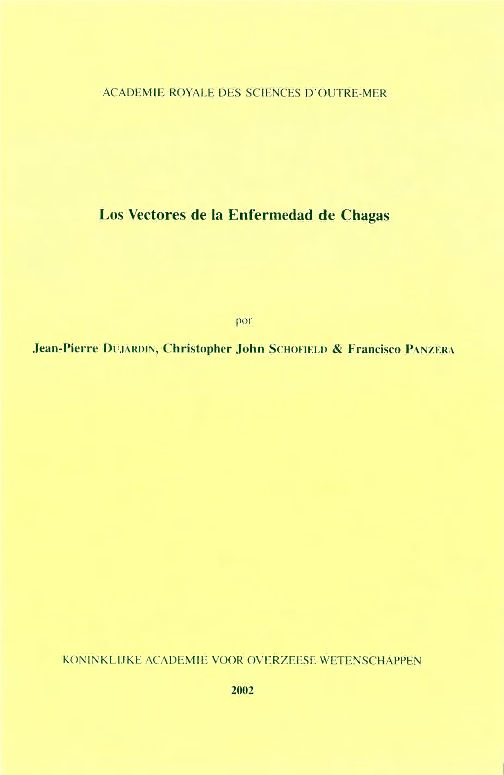 SCHOFIELD, C.J.-PANZERA, F. Los Vectores De La Enfermedad De