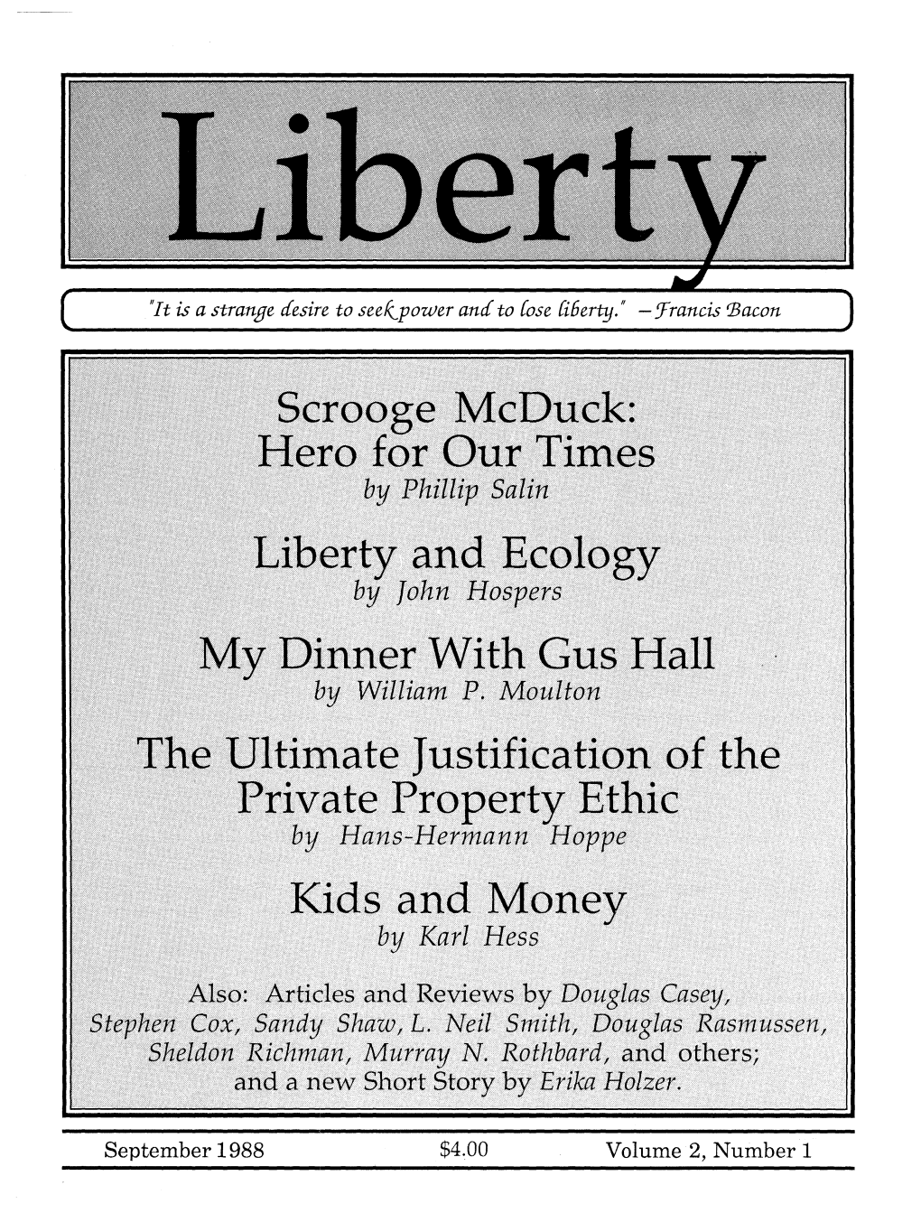 Liberty Magazine September 1988