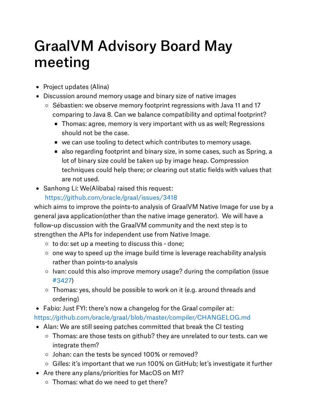 Graalvm Advisory Board May Meeting