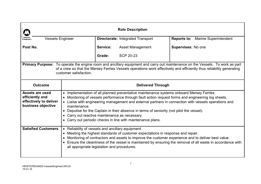 HR/STD/RD/AM25-Vesselsengineer/JW/JG