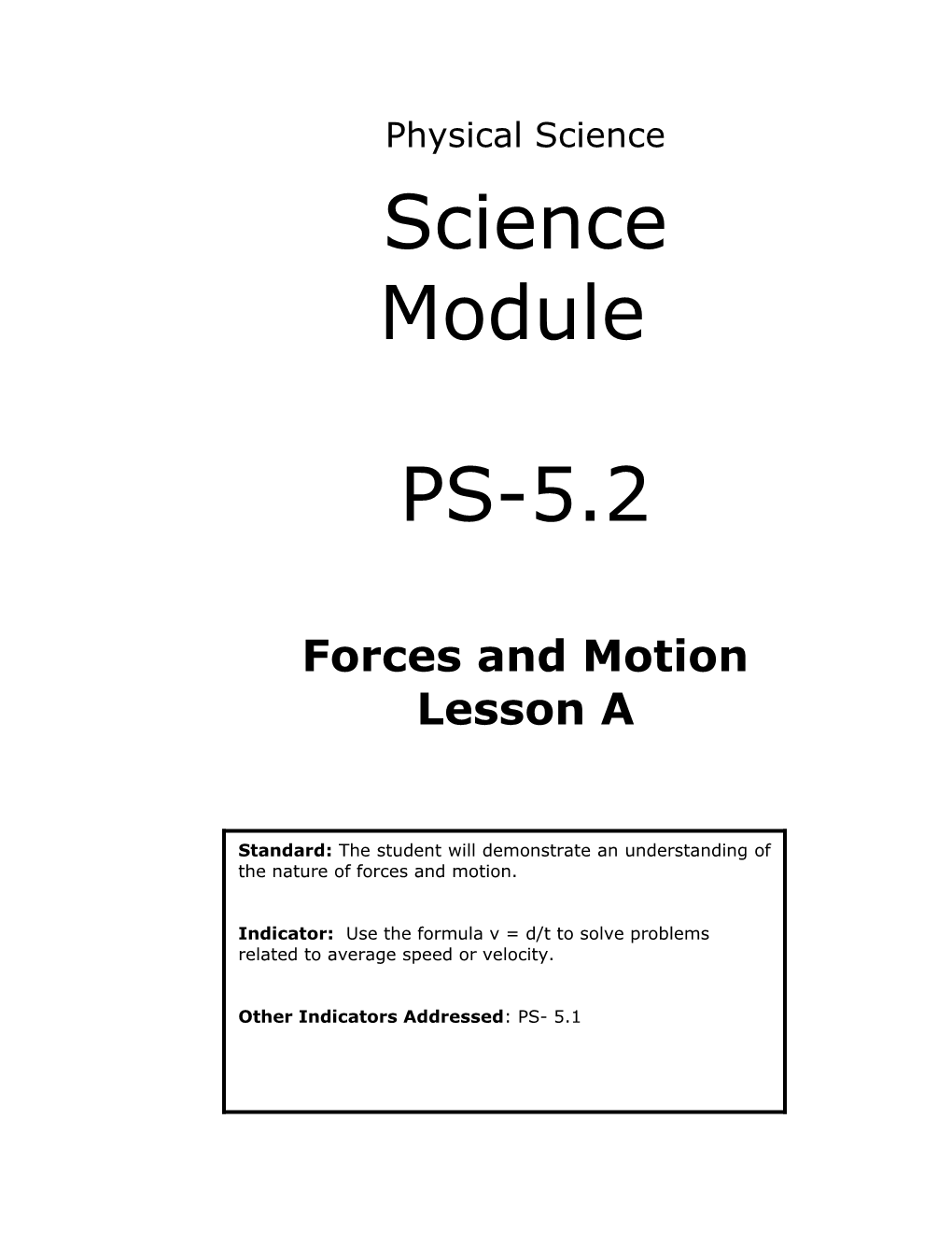 Forces and Motion