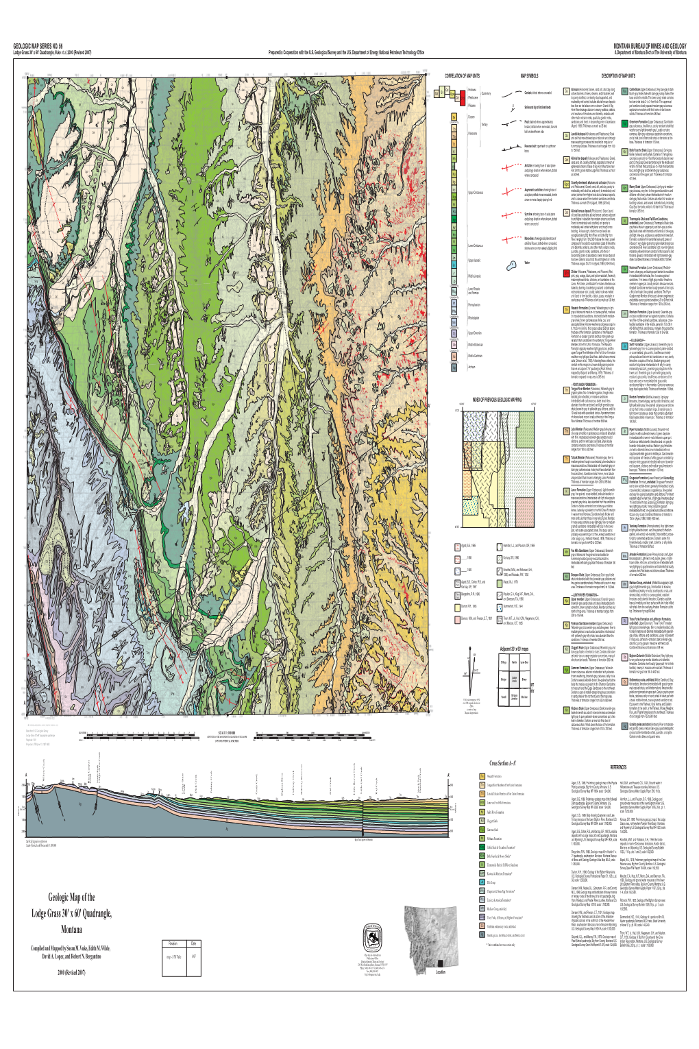 Geologic Map of the Lodge Grass 30' X 60' Quadrangle, Montana