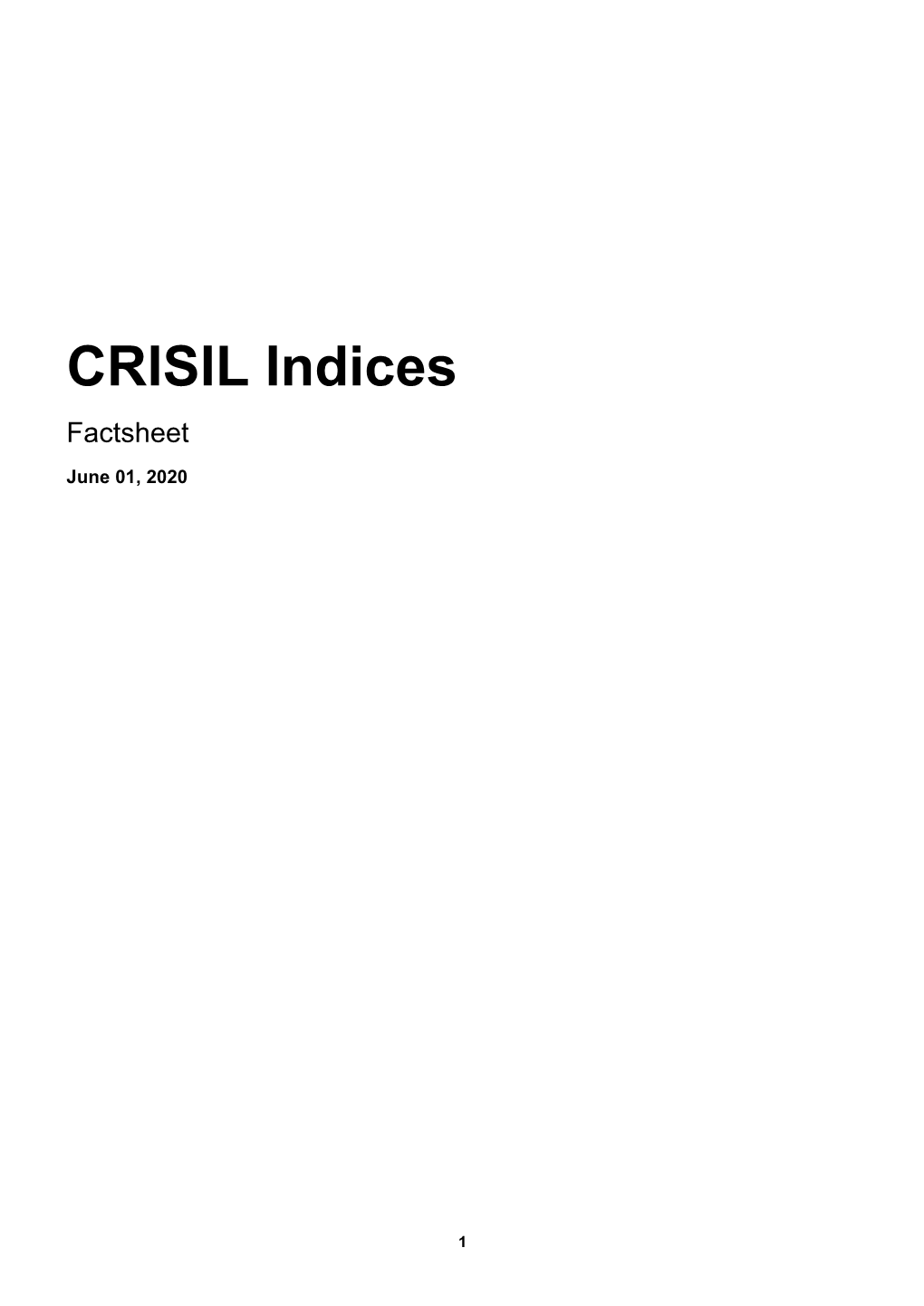 CRISIL Indices Factsheet