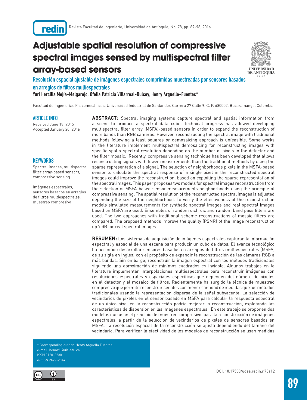 Adjustable Spatial Resolution of Compressive Spectral Images