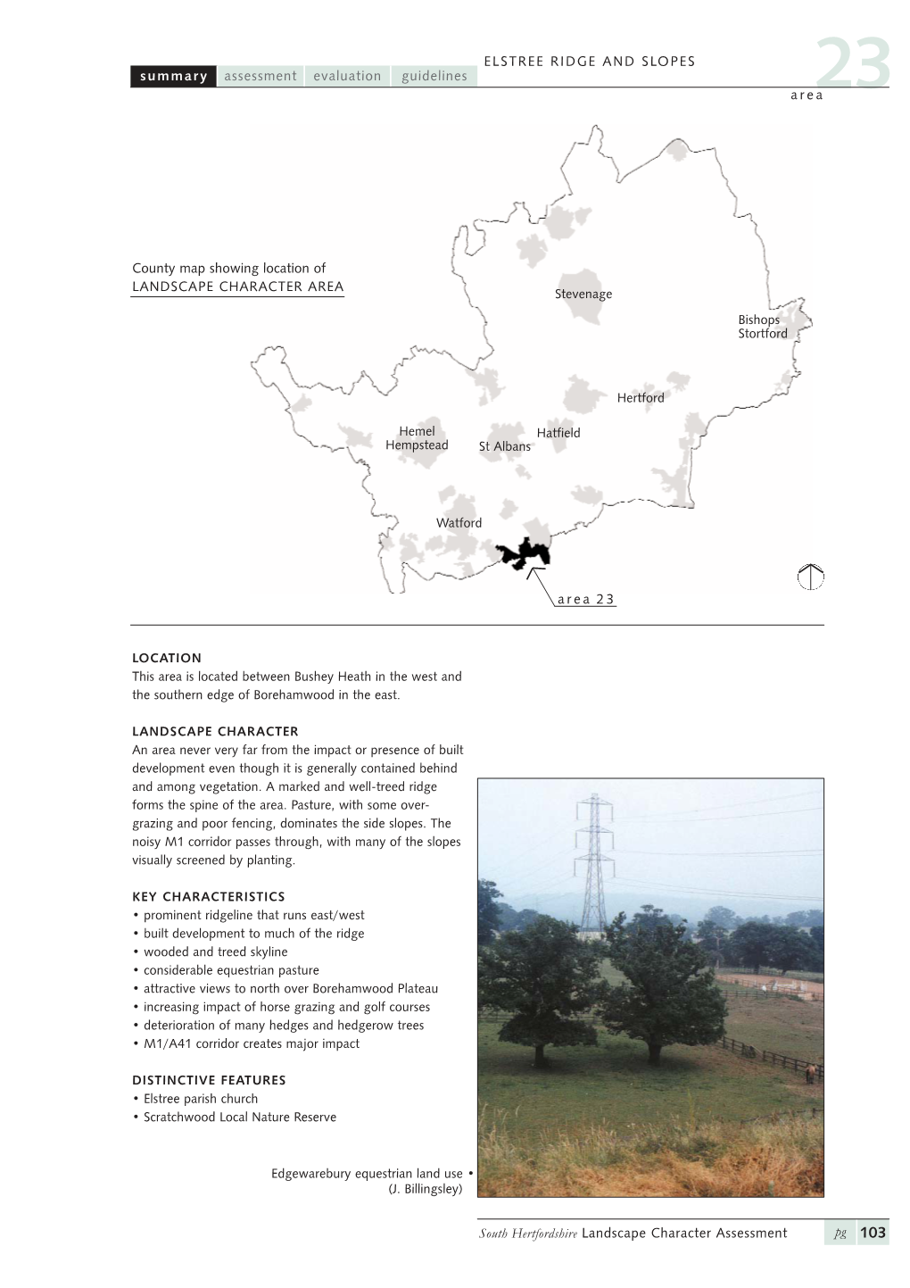 Eb01i Landscape Character Appraisal 023 Elstree Ridge and Slopes