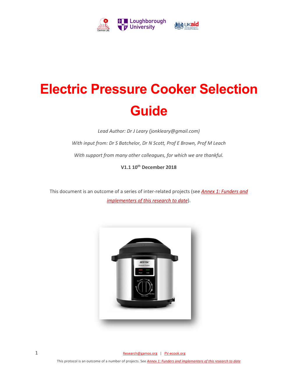 Electric Pressure Cooker Selection Guide