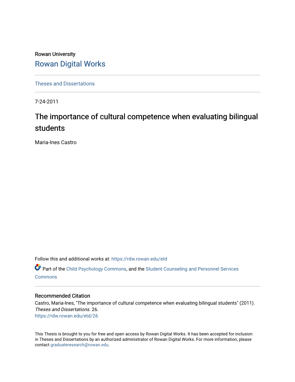 The Importance of Cultural Competence When Evaluating Bilingual Students