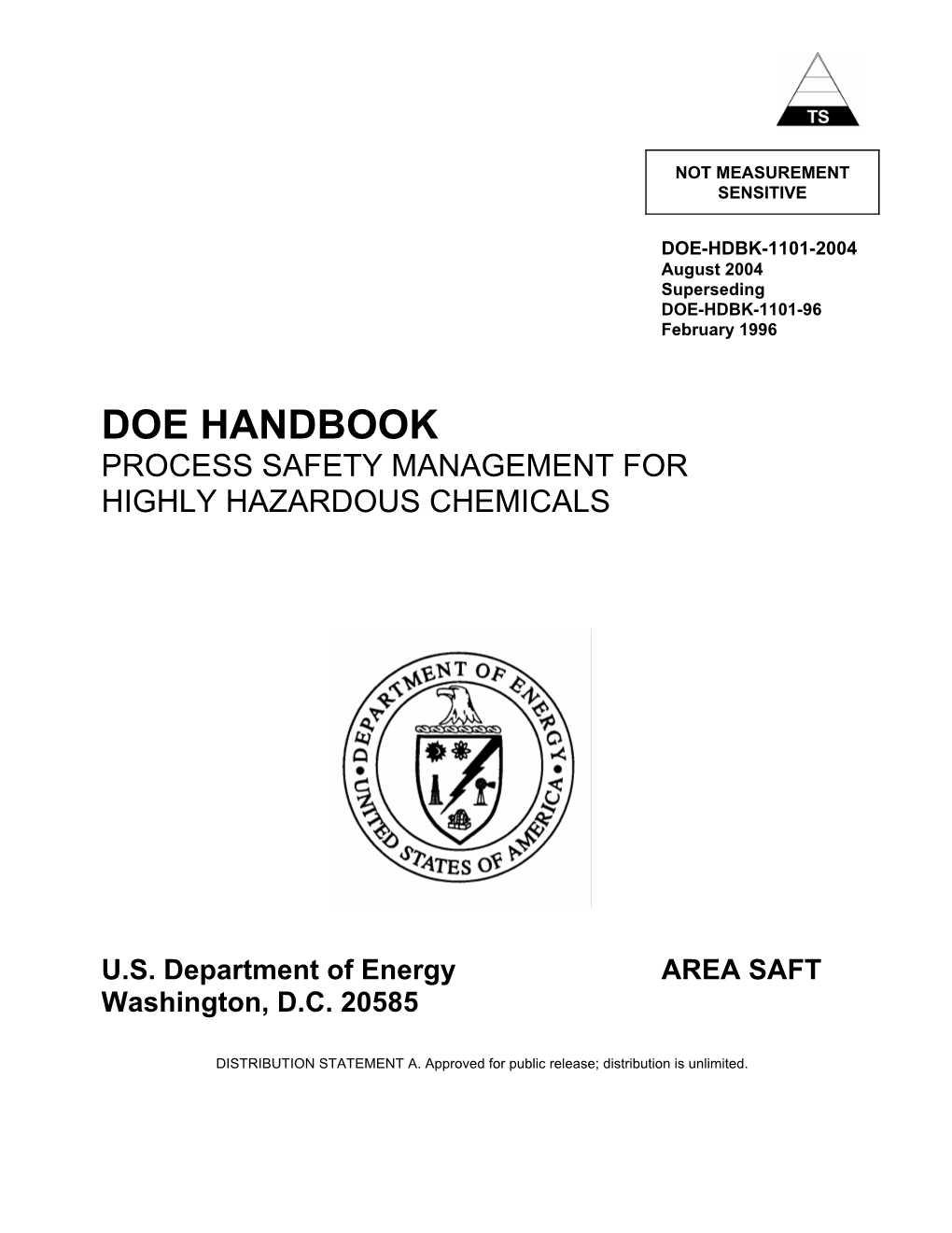 DOE-HDBK-1101-2004; Process Safety Management for Highly