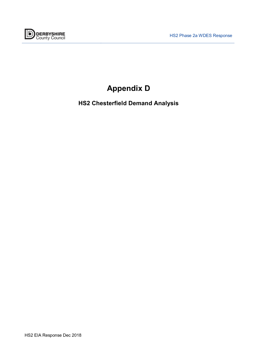 Appendix D HS2 Chesterfield Demand Analysis