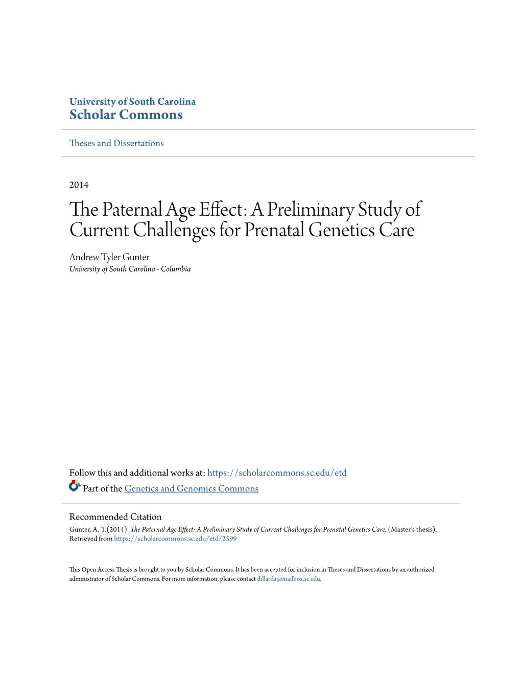 The Paternal Age Effect: a Preliminary Study of Current Challenges for Prenatal Genetics Care