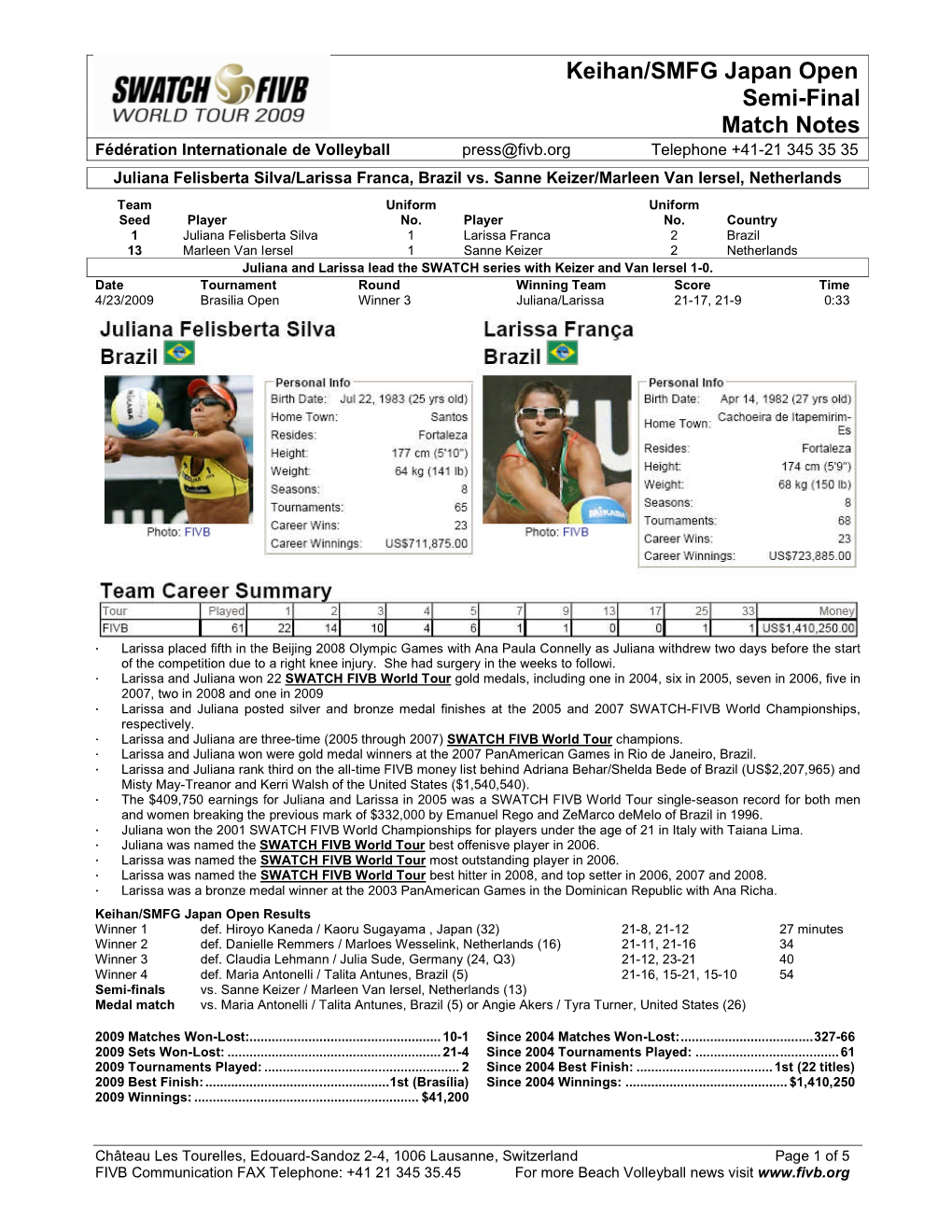 Keihan/SMFG Japan Open Semi-Final Match Notes