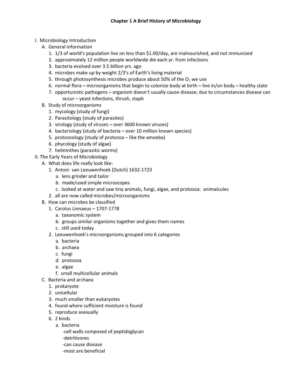 Chapter 1 a Brief History of Microbiology