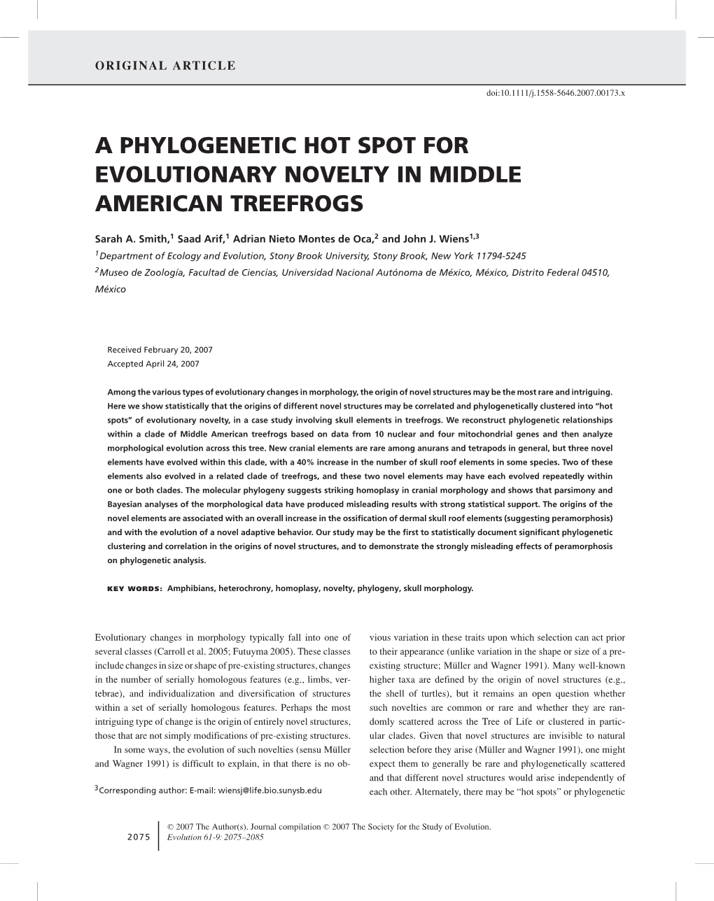 A Phylogenetic Hot Spot for Evolutionary Novelty in Middle American Treefrogs