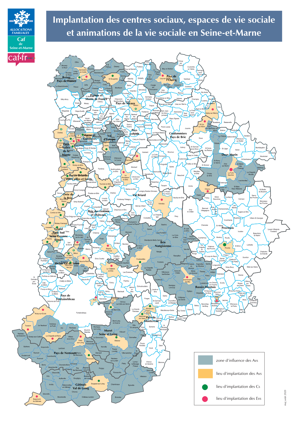 Implantation Des Centres Sociaux En Seine-Et-Marne