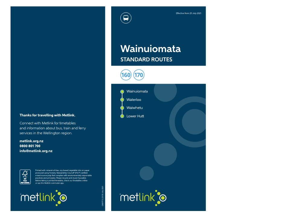 Wainuiomata STANDARD ROUTES