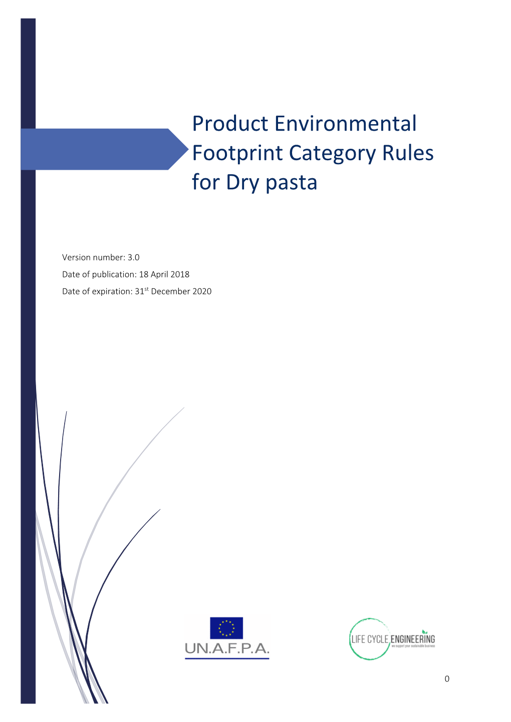 Product Environmental Footprint Category Rules for Dry Pasta