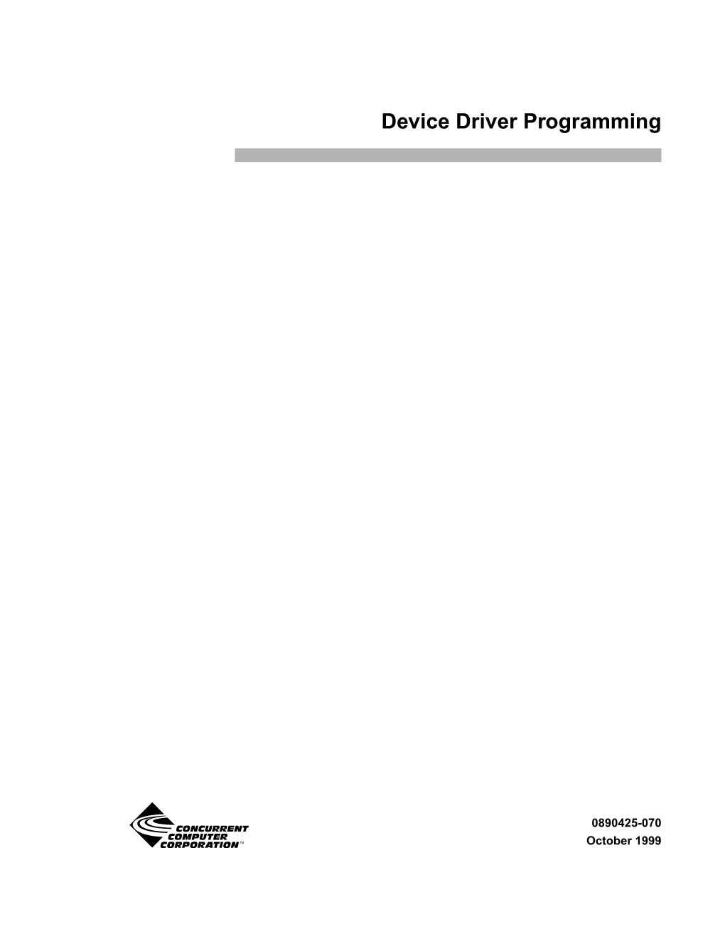 Device Driver Programming