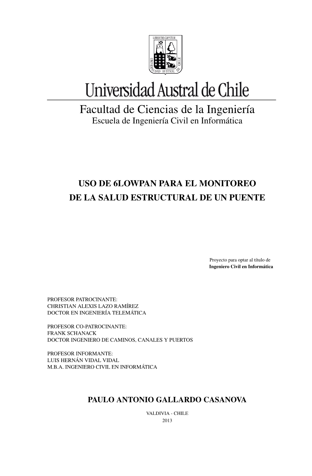 Uso De 6Lowpan Para El Monitoreo De La Salud Estructural De Un Puente