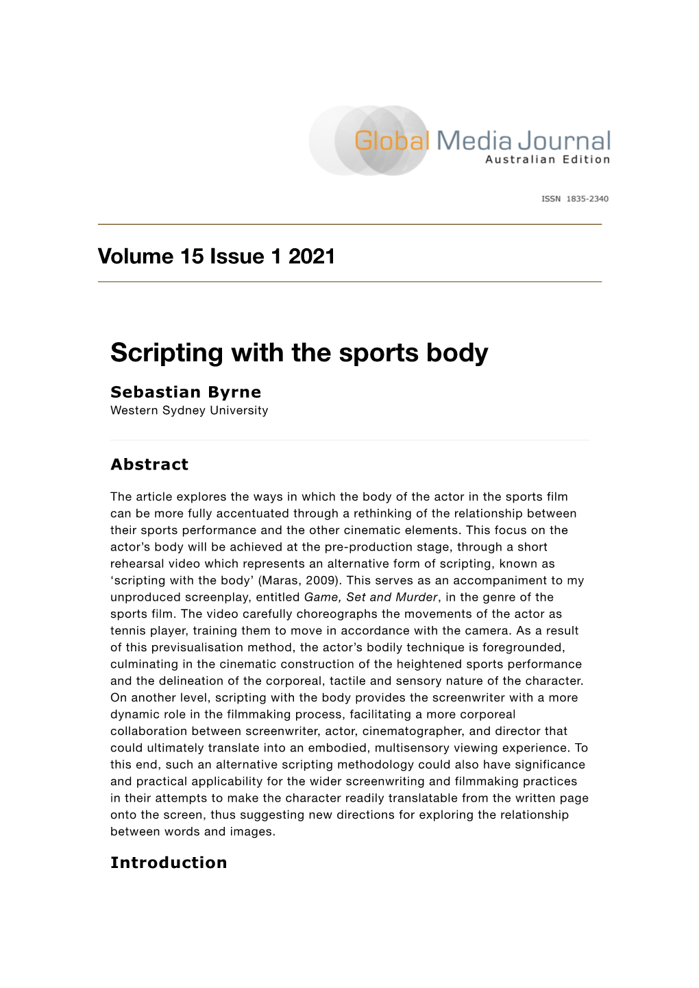 Scripting with the Sports Body