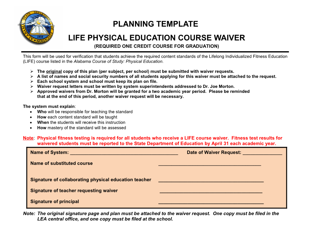 Course Planning Template for L