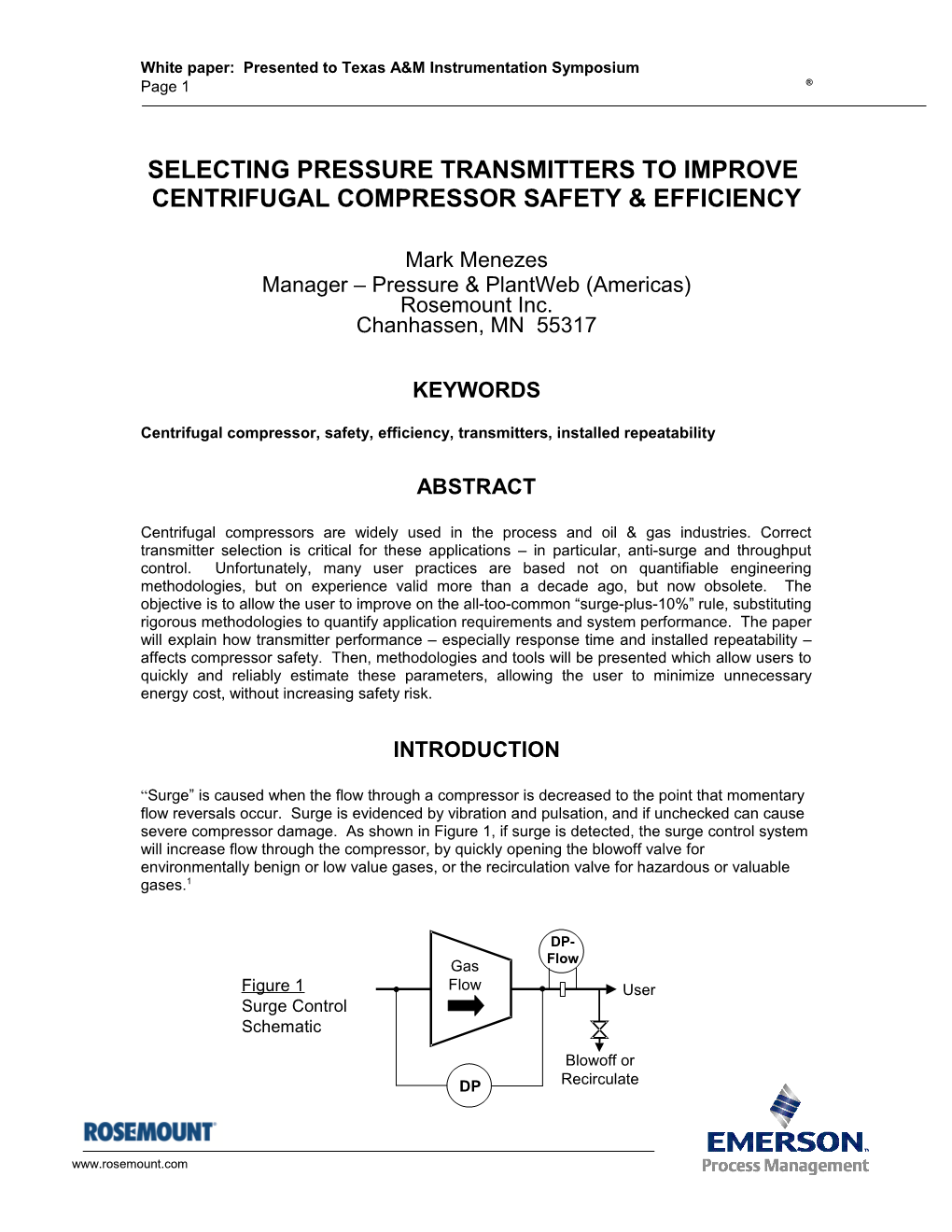 Selecting Pressure Transmitters to Improve Centrifugal Compressor Safety & Efficiency