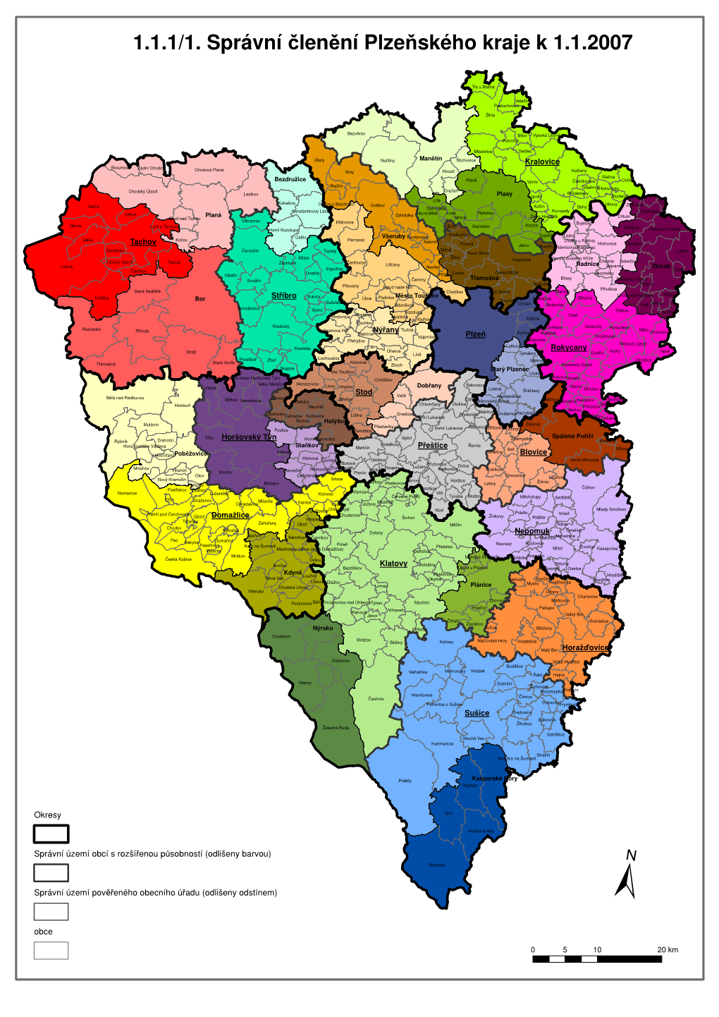 1.1.1/1. Správní Členění Plzeňského Kraje K 1.1.2007
