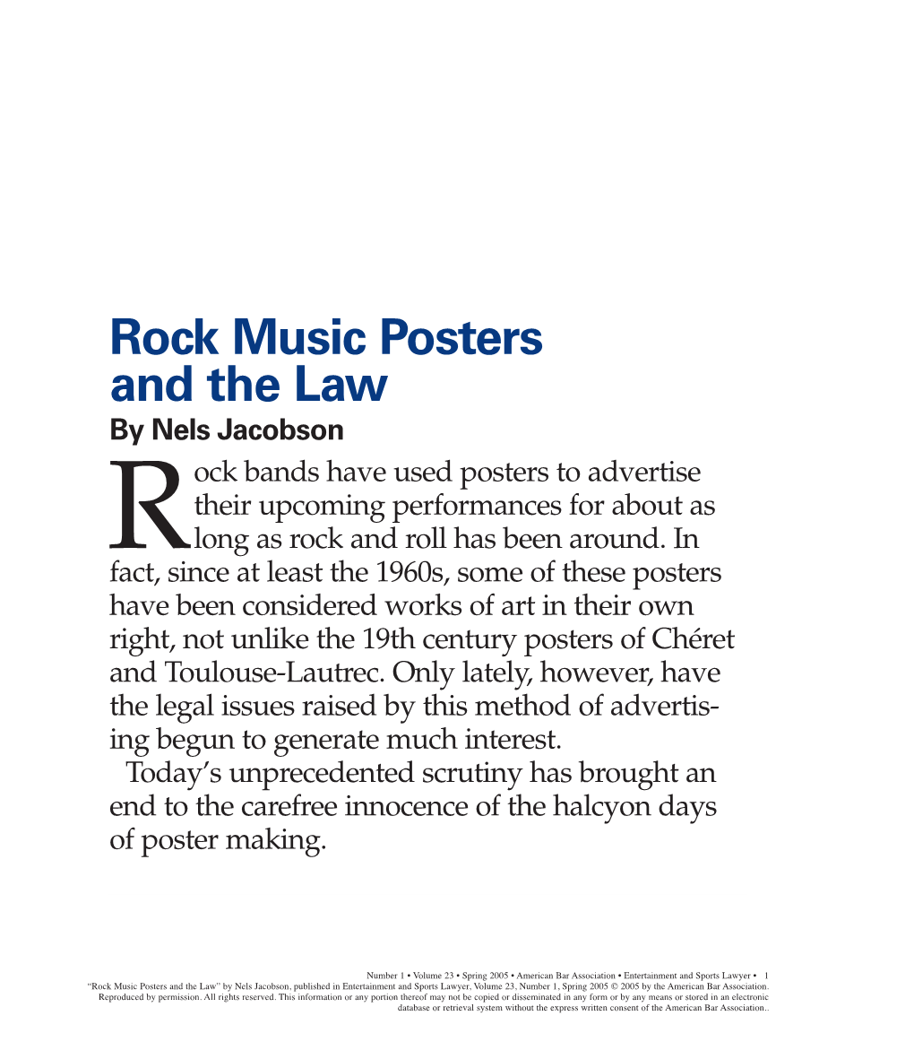 Rock Music Posters and The