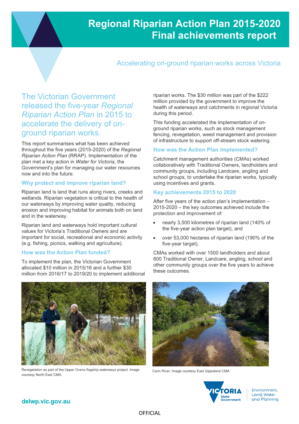 Regional Riparian Action Plan 2015-2020 Final Achievements Report