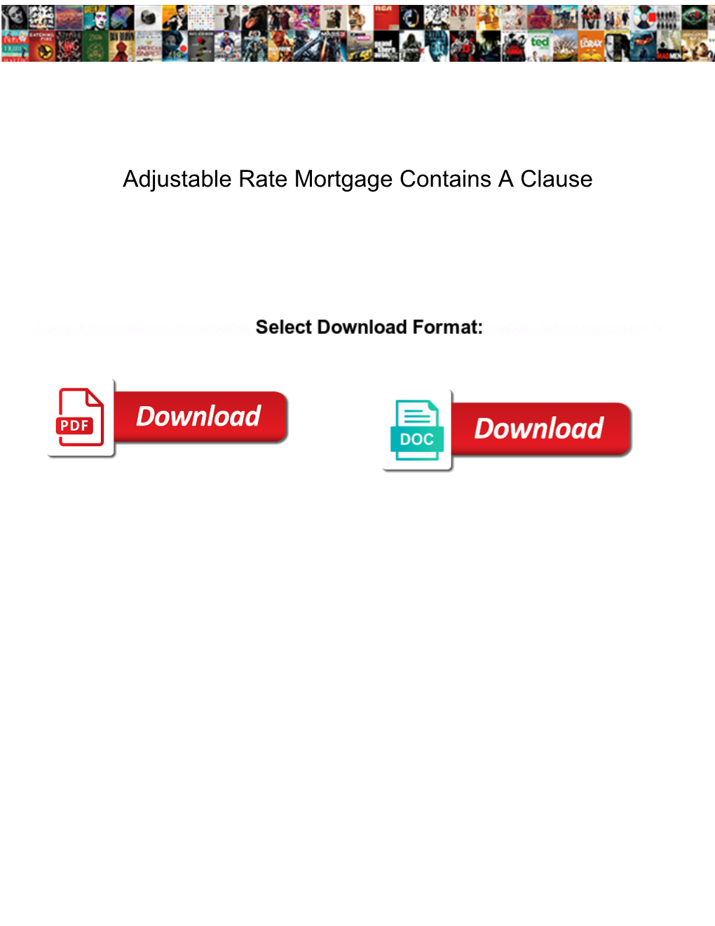 Adjustable Rate Mortgage Contains a Clause