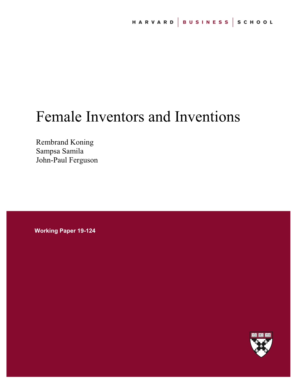 Female Inventors and Inventions