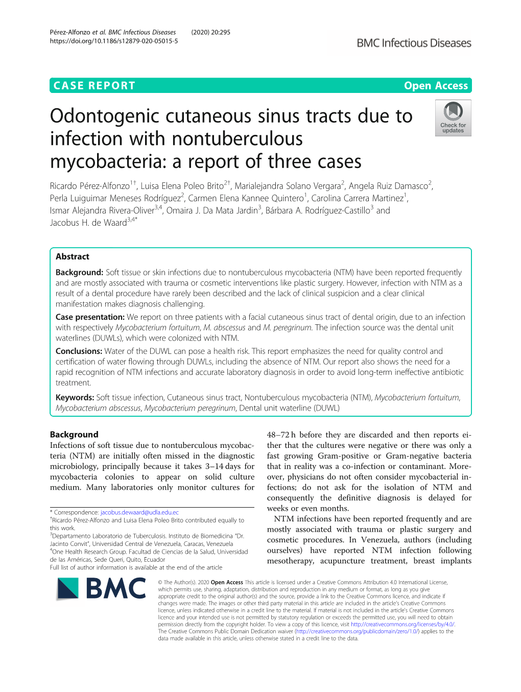 Odontogenic Cutaneous Sinus Tracts Due to Infection With