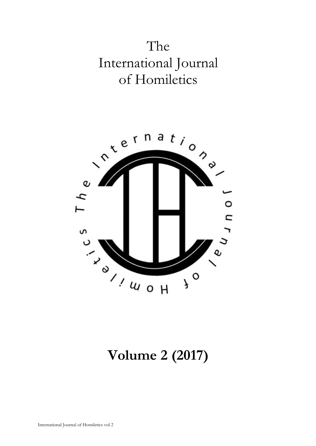 The International Journal of Homiletics Volume 2
