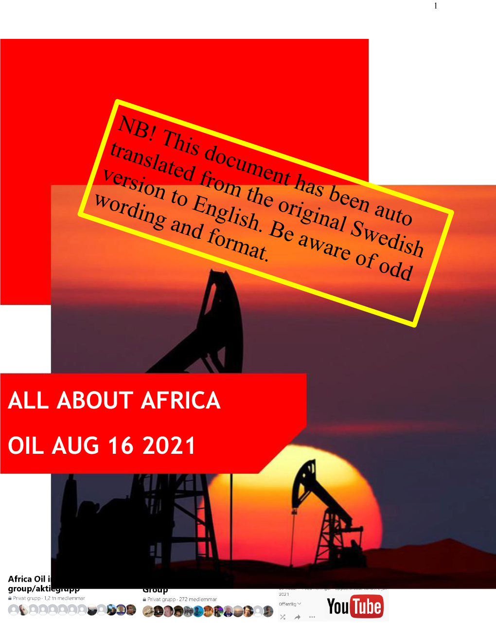 All About Africa Oil Aug 16 2021