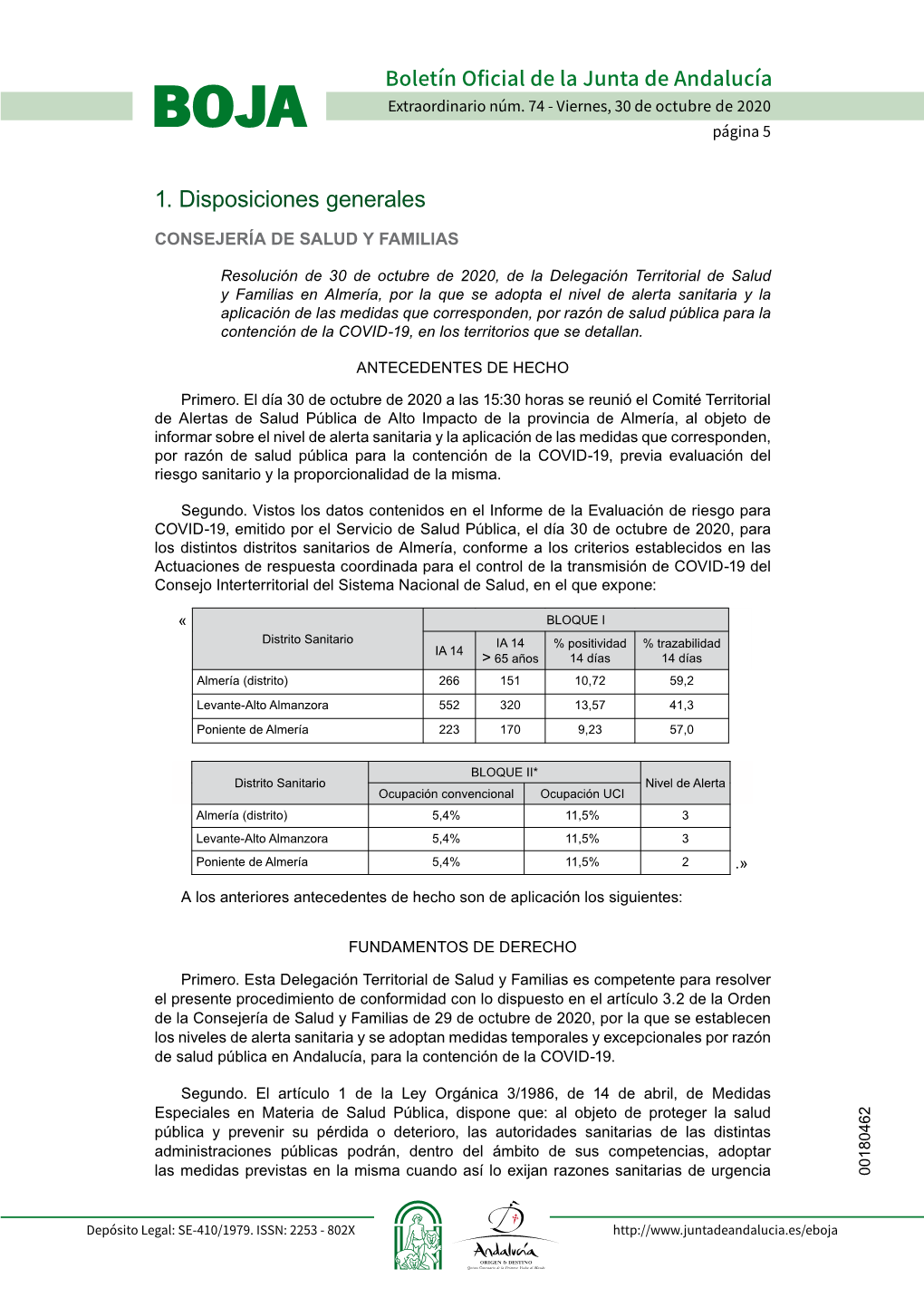 Resolución DT Salud Y Familias Almería