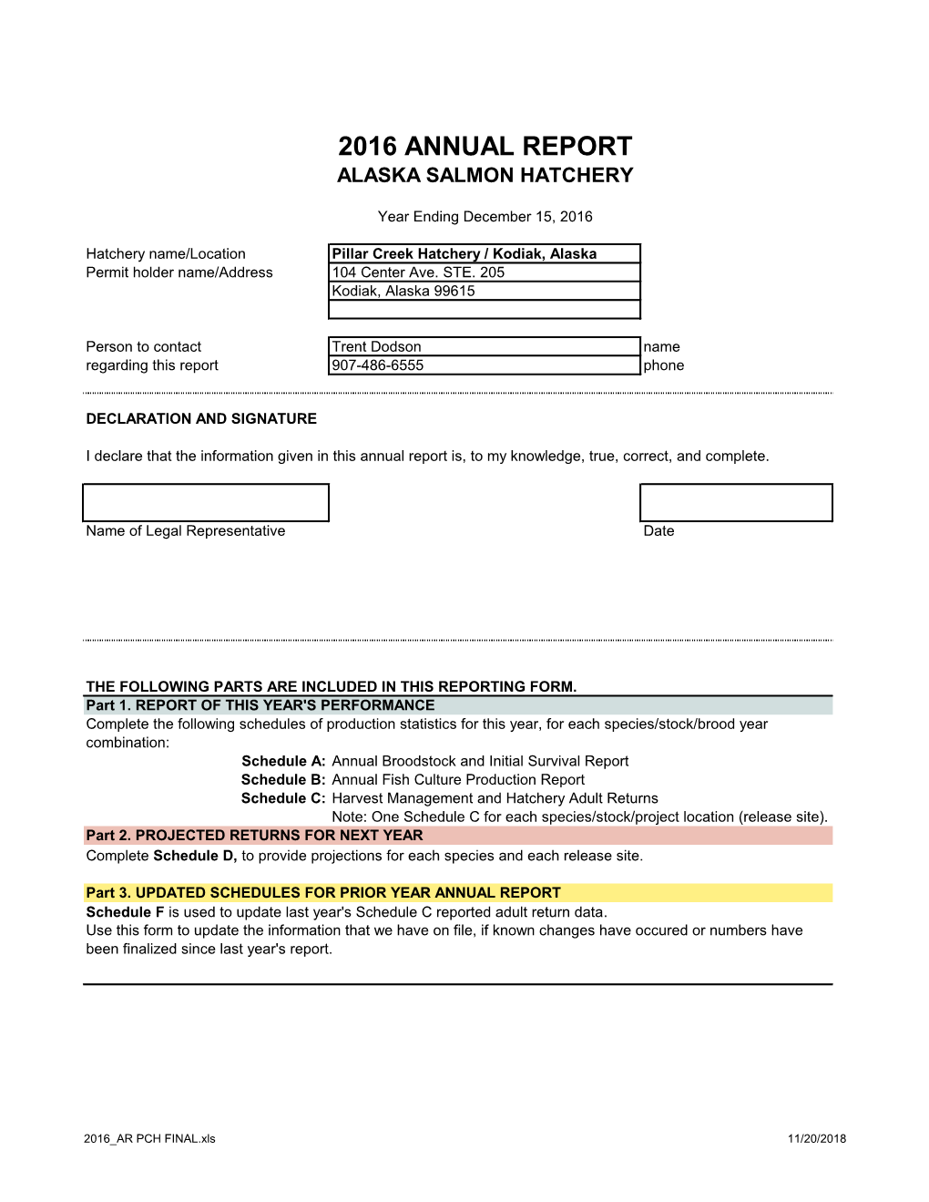 2016 Annual Report Alaska Salmon Hatchery