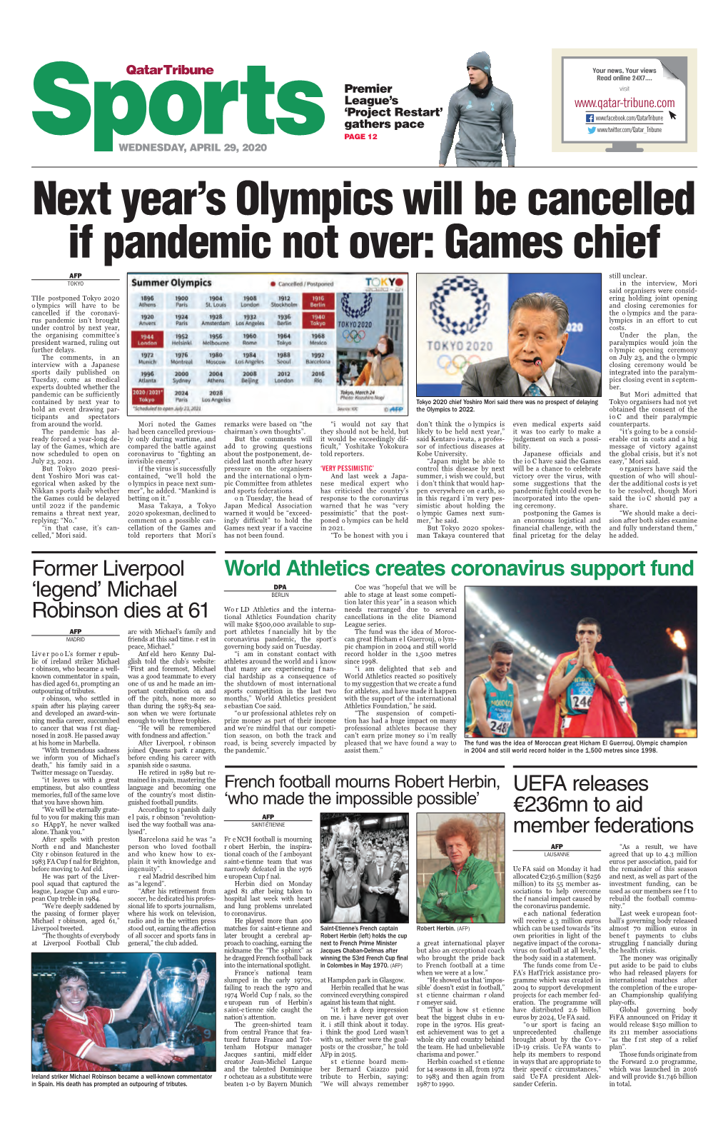 Next Year's Olympics Will Be Cancelled If Pandemic Not Over