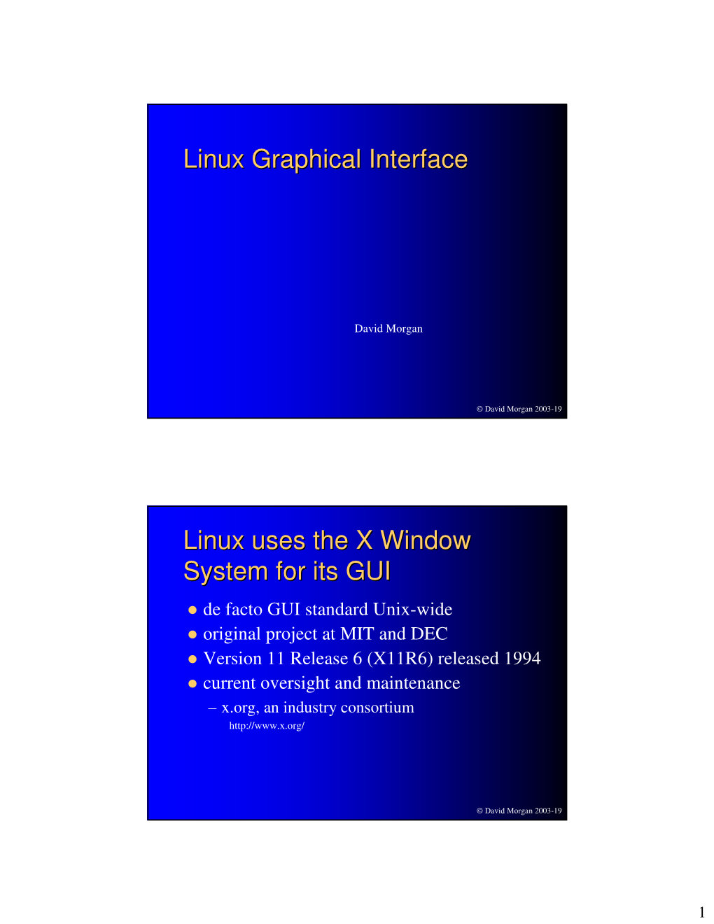 Linux Graphical Interface Linux Uses the X Window System for Its