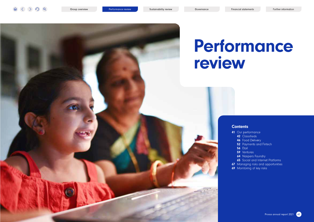 Performance Review Sustainability Review Governance Financial Statements Further Information