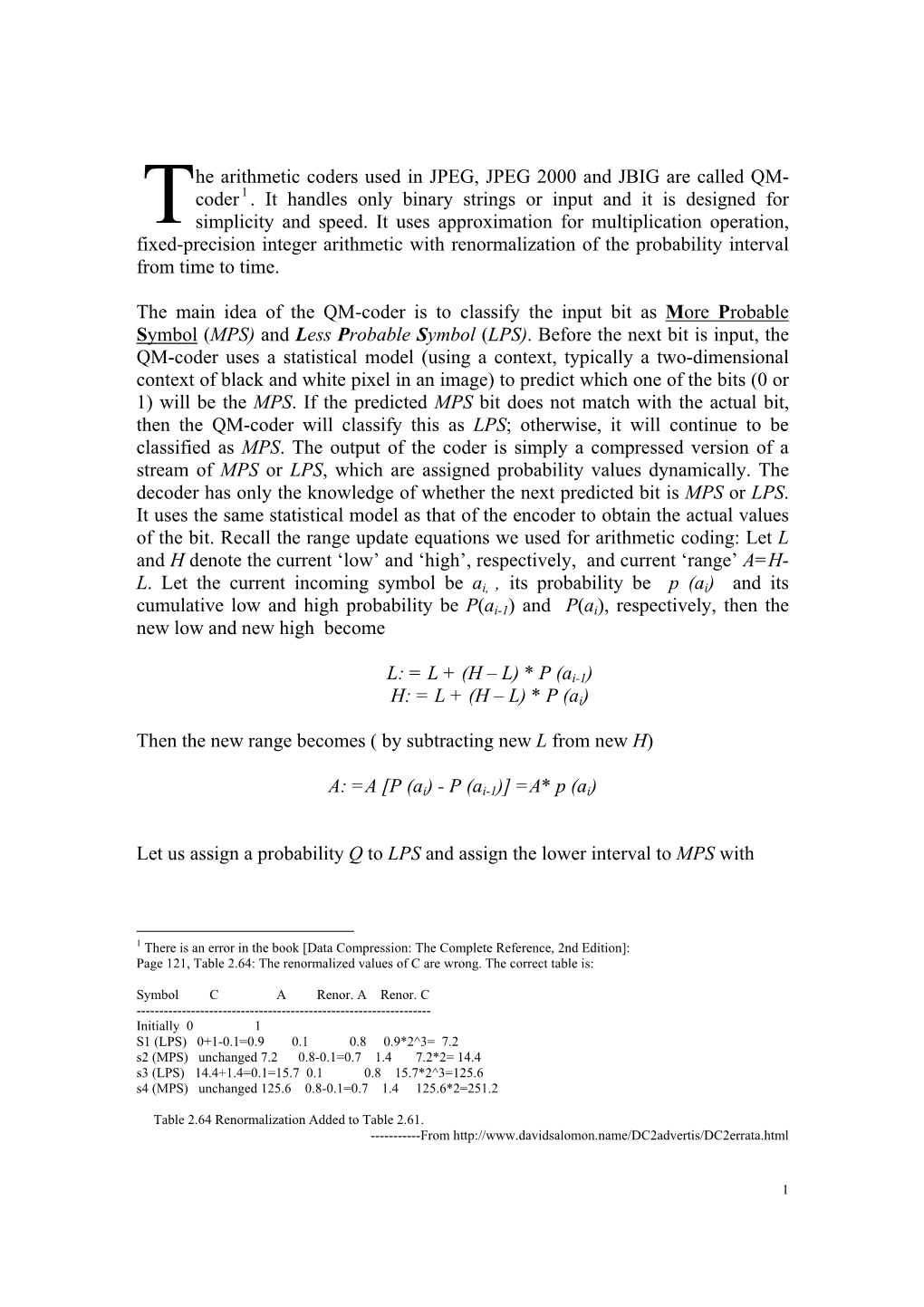 QM Coder Goes Through a Series of Rescaling Until the Value of a Goes Higher Than 0.75