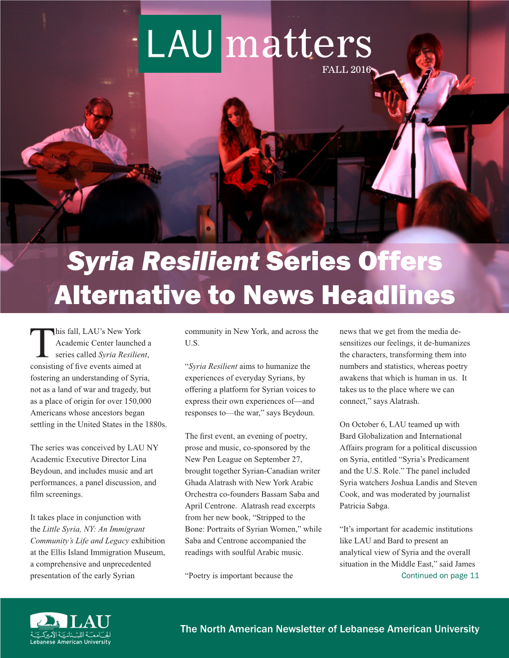 Syria Resilient Series Offers Alternative to News Headlines