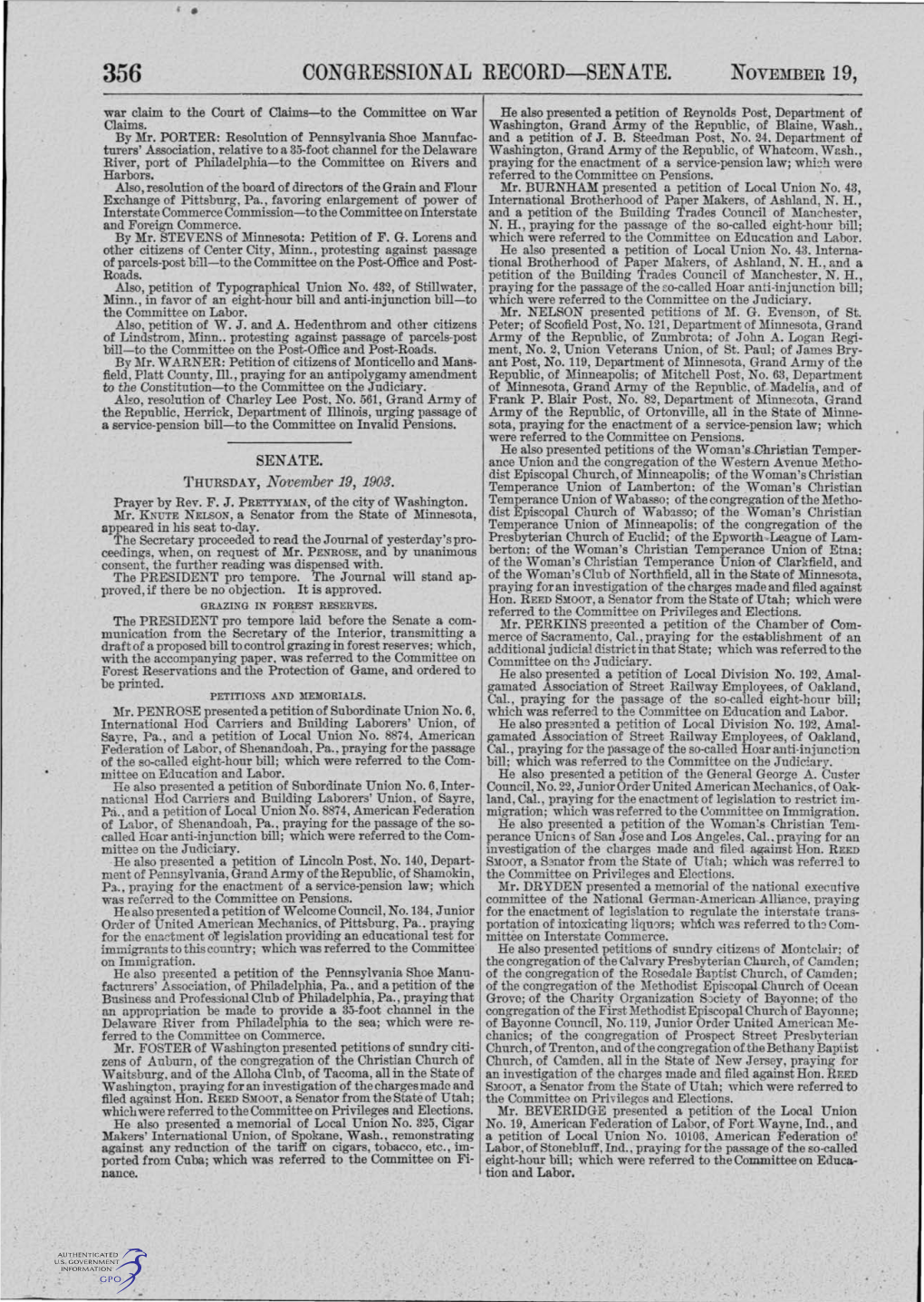 CONGRESSIONAL RECORD-SENATE. Nove~IBER 19