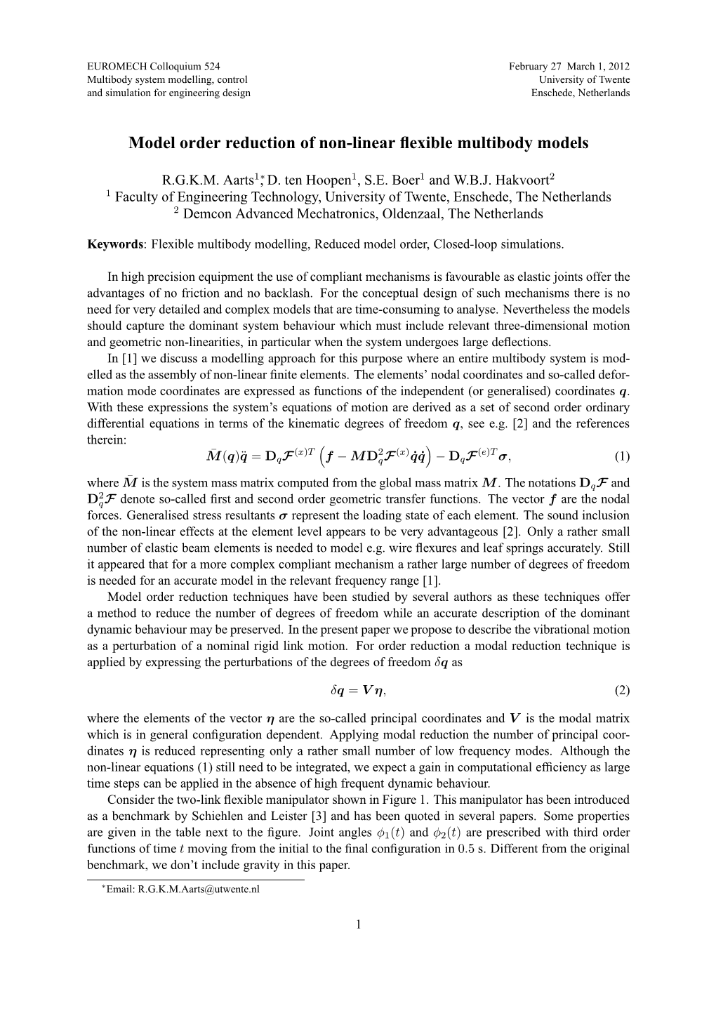 Model Order Reduction of Non-Linear Flexible Multibody Models