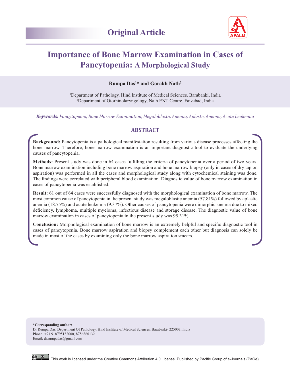 Importance of Bone Marrow Examination in Cases of Original