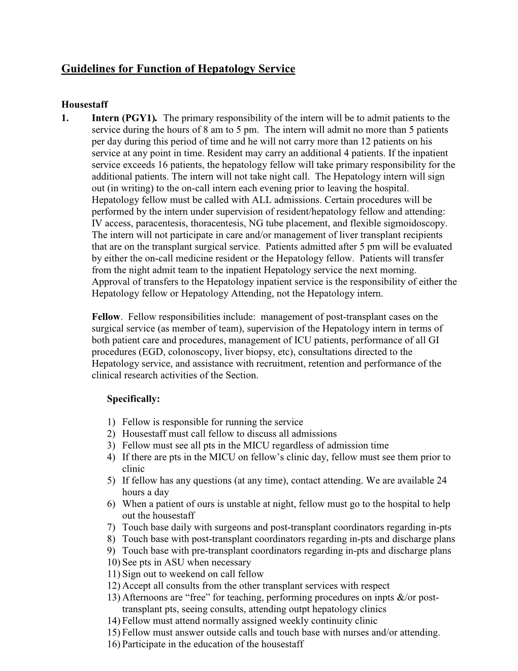 Hepatology Rotation