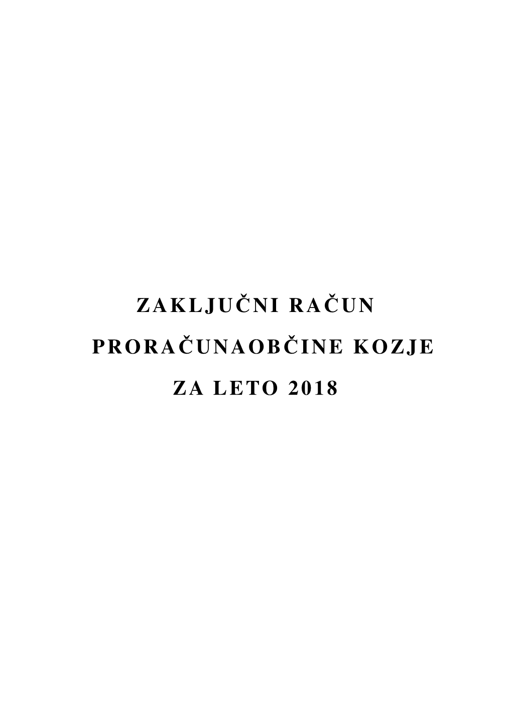 Zaključni Račun Proračunaobčine Kozje Za