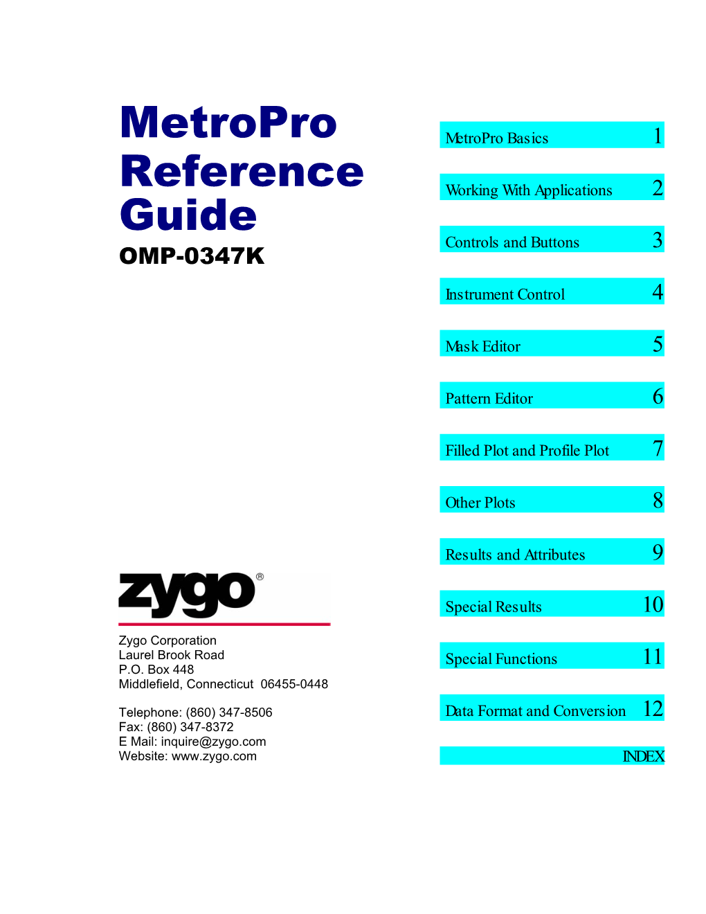 Metropro Reference Guide OMP-0347 K