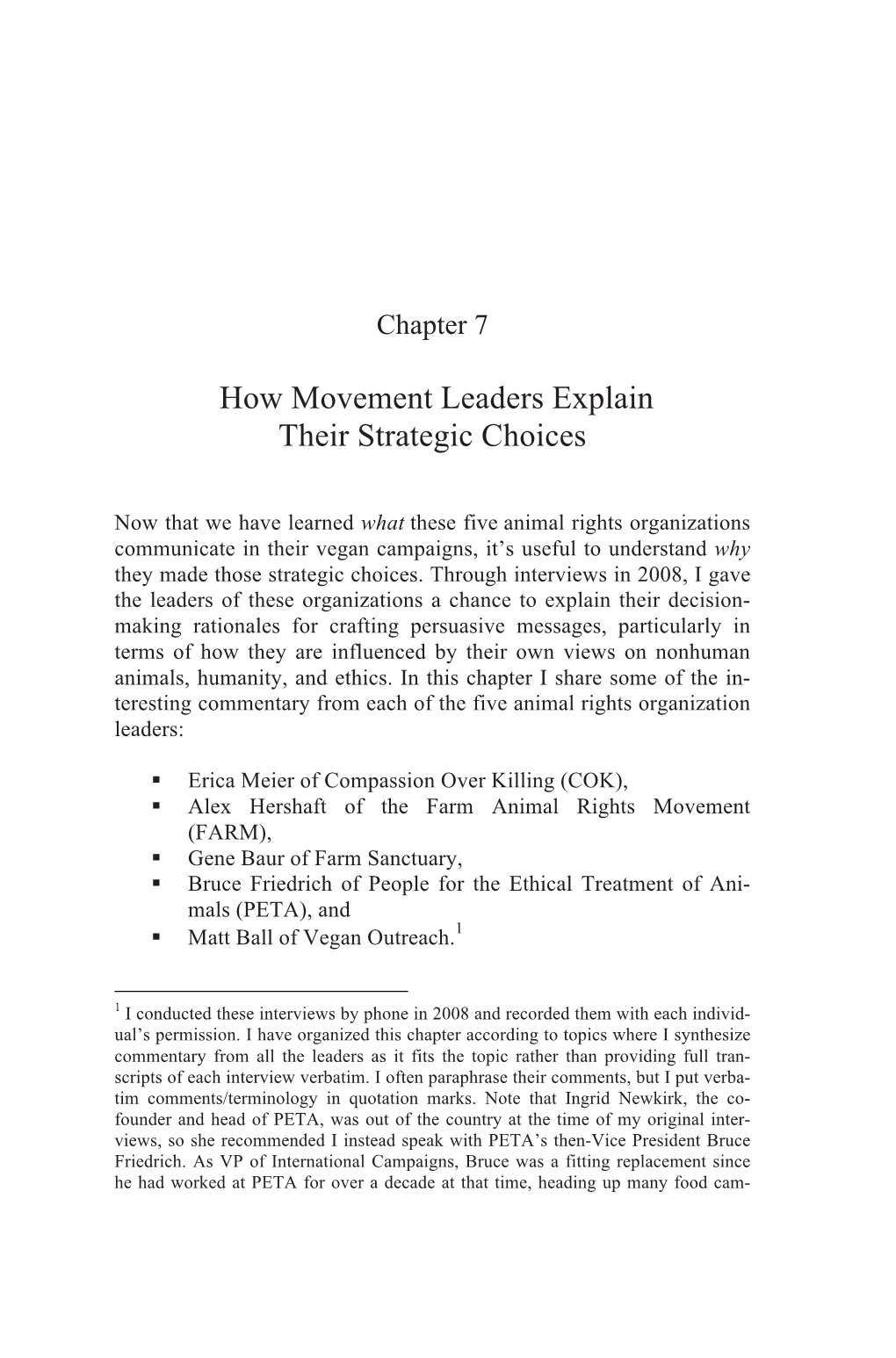 How Movement Leaders Explain Their Strategic Choices