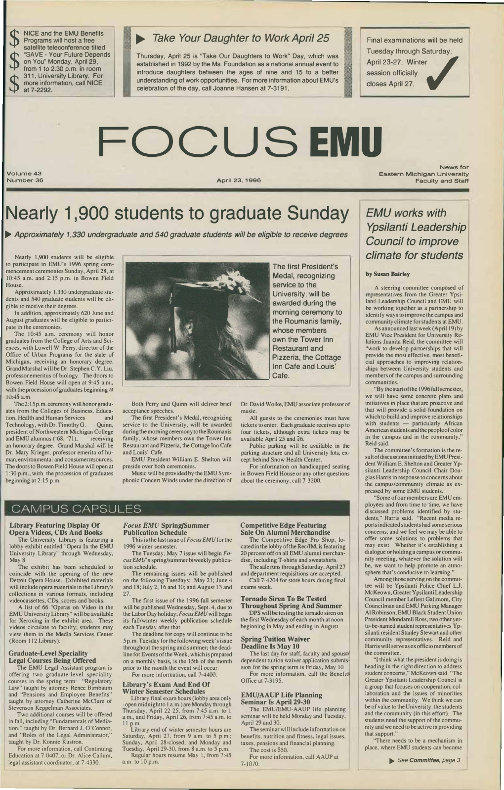 Focus EMU, April 23, 1996