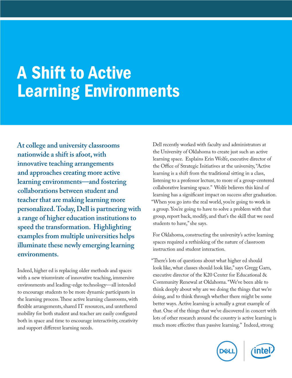 A Shift to Active Learning Environments