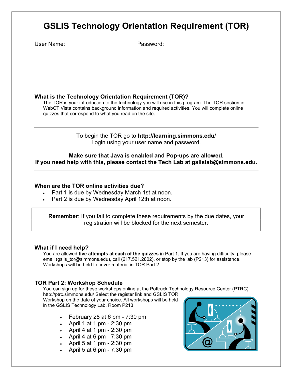 GSLIS Technology Orientation Requirement (TOR)